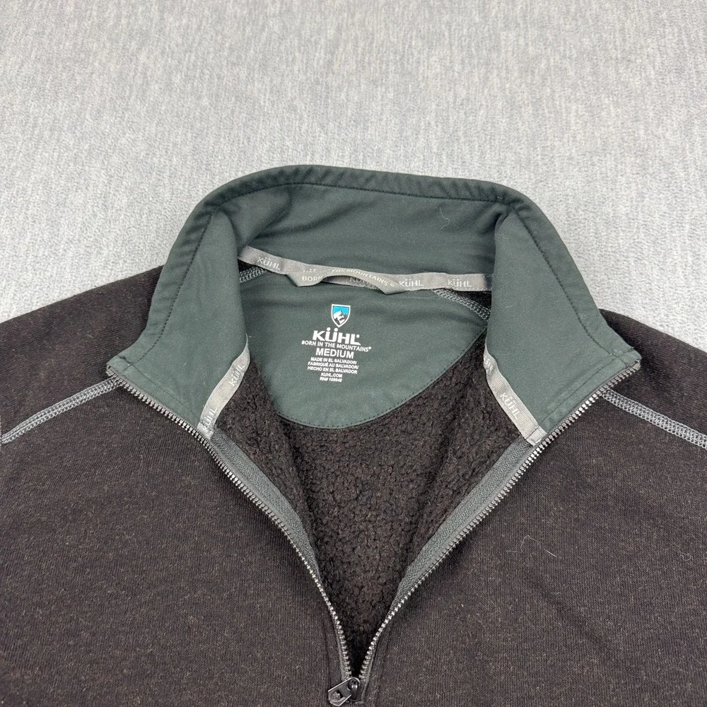Kuhl Sweater Mens Medium Black‎ Revel Pullover Black 1/4 Zip Long Sleeve Fleece